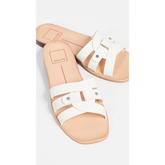 Dolce Vita Cait Leather Slide Sandals - Picture 1 of 5